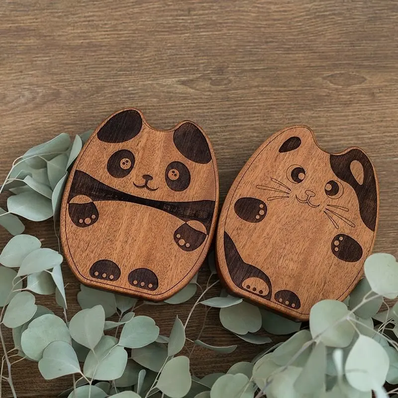

17 Keys Wooden Kalimba Portable Panda Cat Cartoon Shape Handmade Children Birthday Gifts Toys Keyboard Musical Instruments 2022