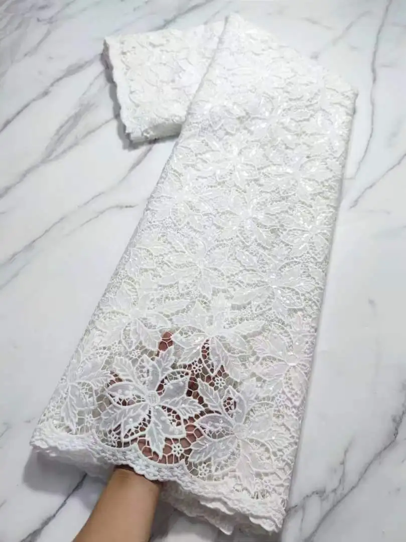 Африканская хлопчатобумажная кружевная ткань модная нигерийская швейцарская 2022