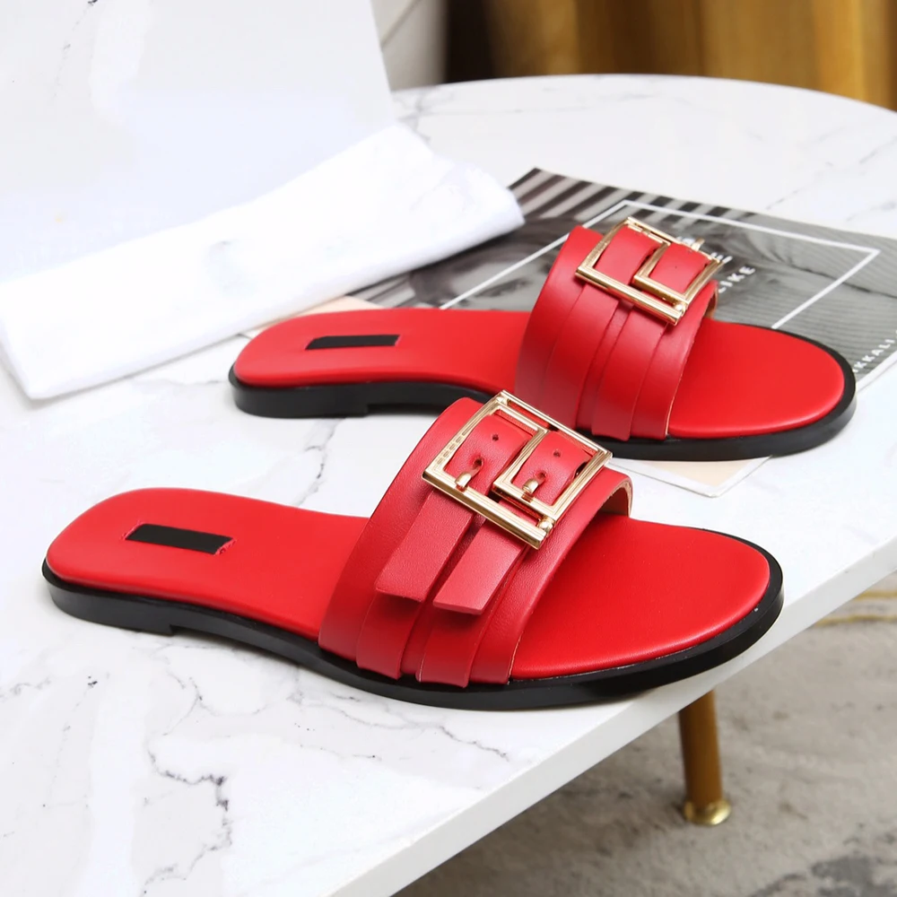 

Summer Fashion Women's Shoes Flat Sandals Casual Women's Shoes Red