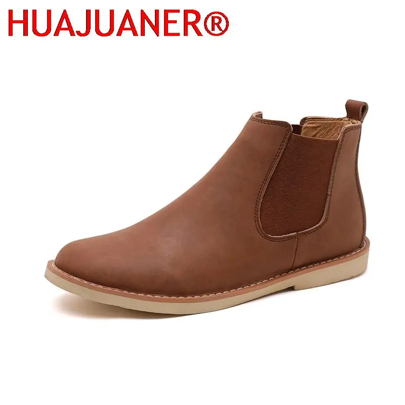 

Fashion Chelsea Boots Men Casual Shoes High Quality Vintage Male Shoe Comfortable Cowboy Botas Mens Slip on Shoes Winter Boots