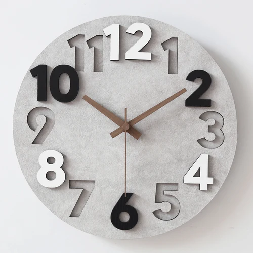 

Simple Round Modern Wall Clocks Wooden Battery Operated Silent Hands Watches Living Room Reloj De Pared Home Decorating Items