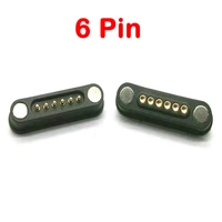 3a magnetic pogo pin connector 6 positions pitch 2 2 mm spring loaded pogopin male female contact strip 6pin dc power socket