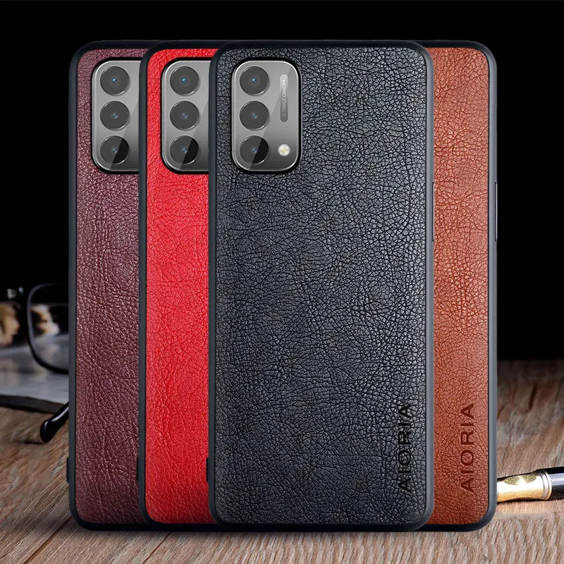 

Case for Oneplus Nord N200 5G N100 funda luxury Vintage Leather skin coque hard cover for oneplus nord n100 n200 case capa