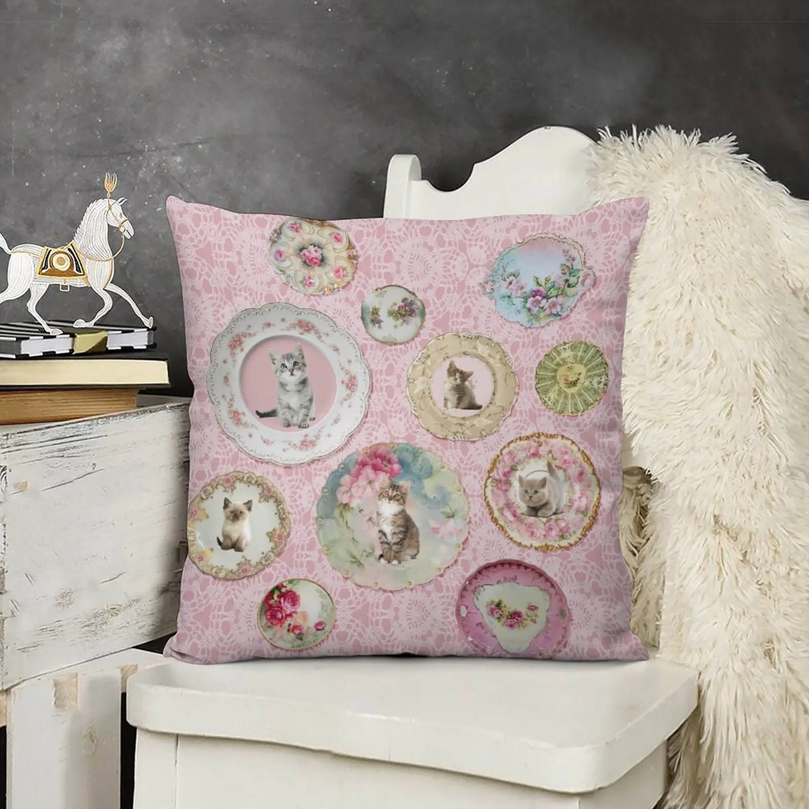 Школьная декоративная подушка Witchcraft с котенком и котом на мостике Umbridge