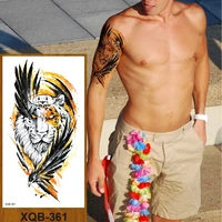 temporary tattoo stickers men women adults girl flower arm body fake tatoo beast feather totem tiger wolf lion king timberwolves