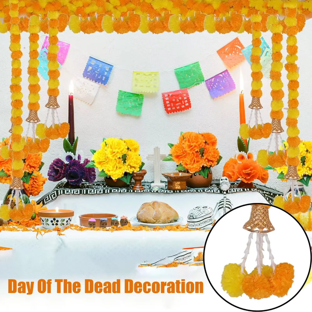 Длинные нити искусственная гирлянда из календула Pooja Diwali Fiesta 1 5 м искусственное