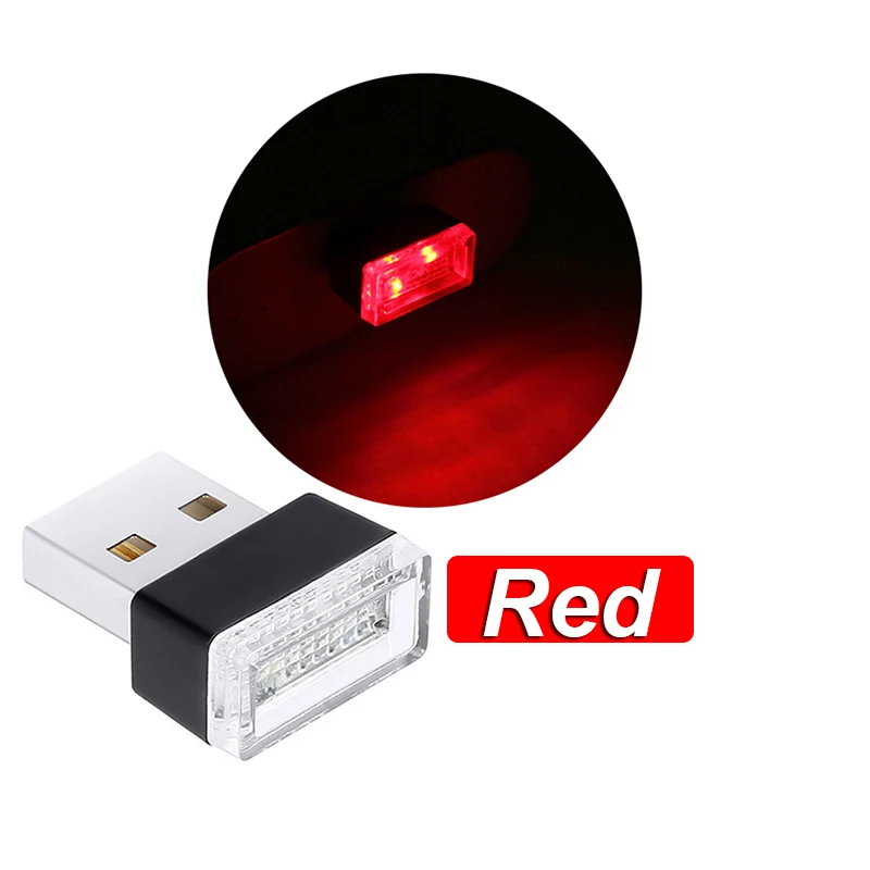 

Мини-USB светодиодная Автомобильная фонарь, атмосфера автомобиля, неоновая лампа, подключи и играй, декоративная окружающая лампа, освещение интерьера автомобиля, фонарик, Стайлинг автомобиля