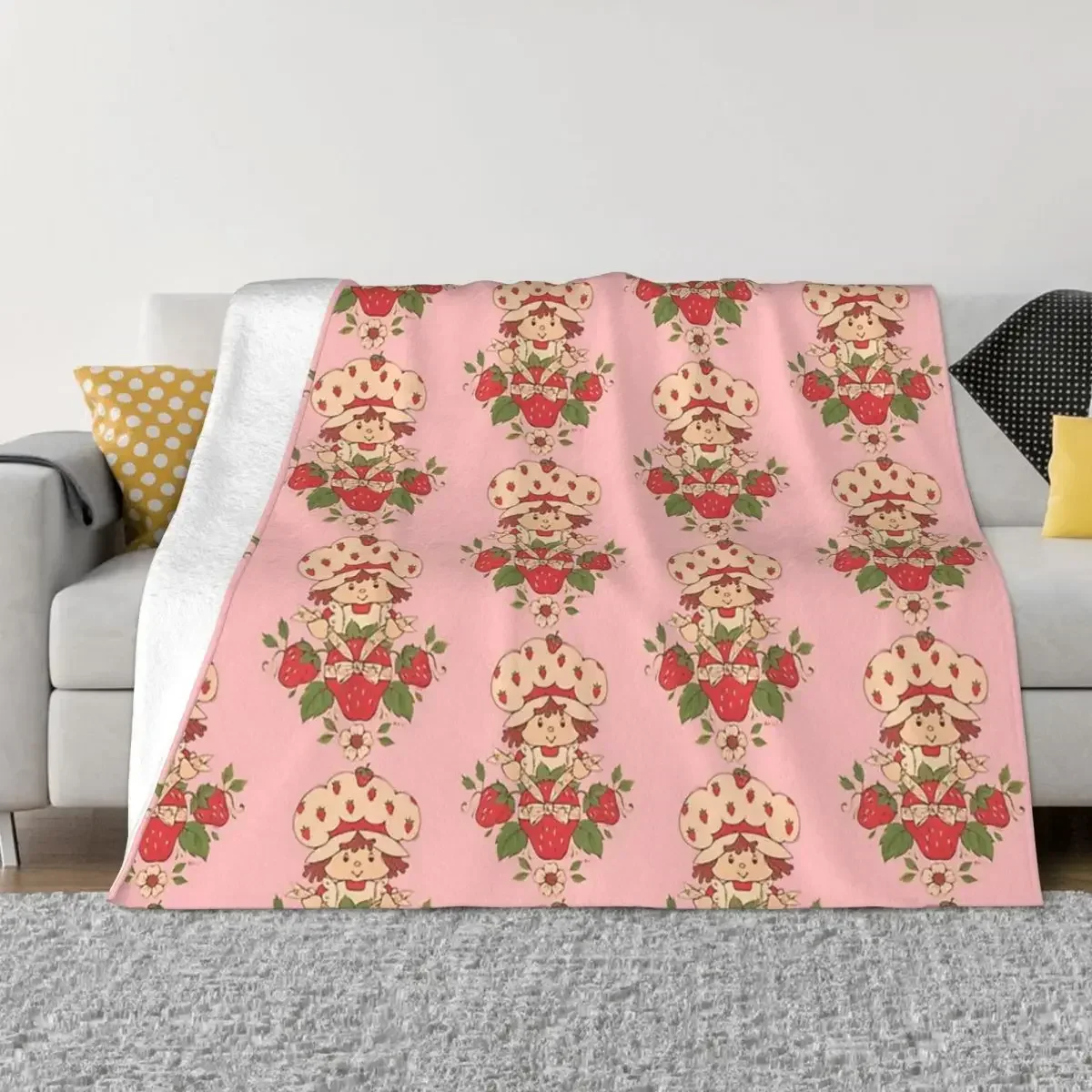 Фото Mantas cálidas портативности de kamajos animados, ropa de cama de viaje, fresa, пастельный корто, tan 90% №1