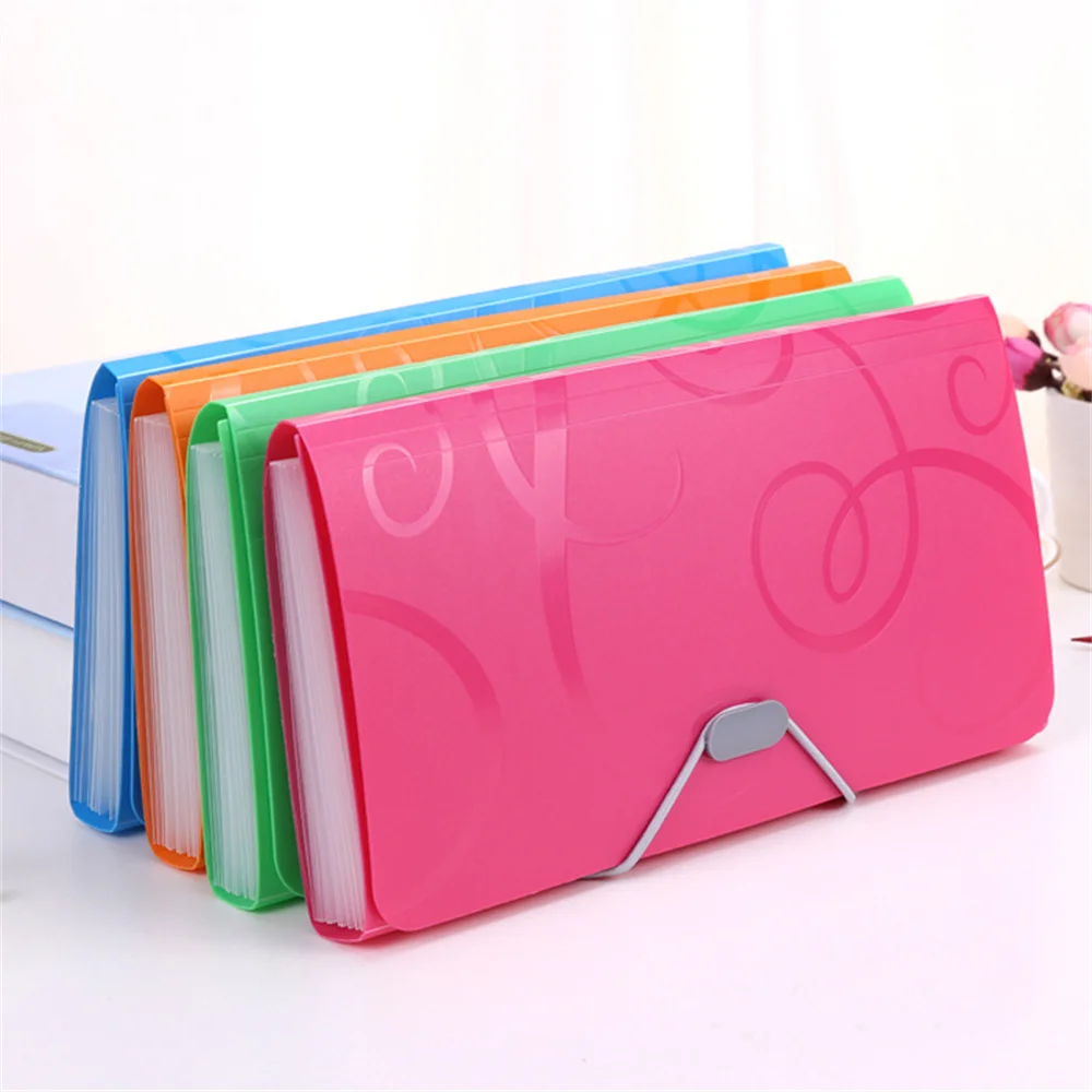 

School Office Binder Organ A6 Bag Expanding File Folder For Documents Candy Colors Document Folders School Supplies Organizer