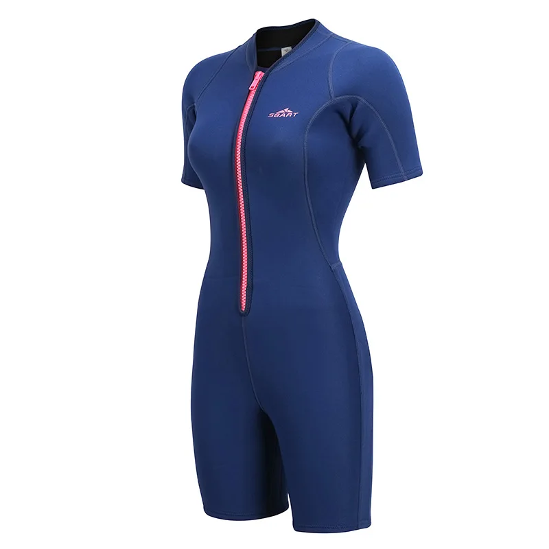 Neoprene 2mm Front Zip Wetsuit One-piece Men Women Keep Warm Swimming Scuba Diving Bathing Suit Short Sleeve Triathlon Shorty