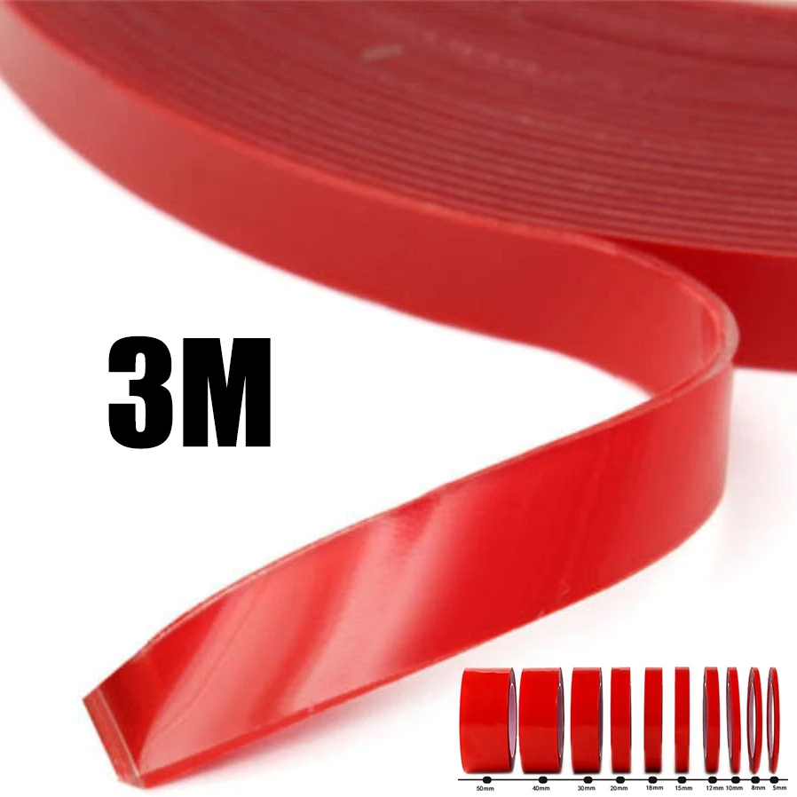 

3M Nano Double-sides Adhesive Tape Traceless High Viscosity Transparent Waterproof Film Wall Fixed Stickers Auto Accessories