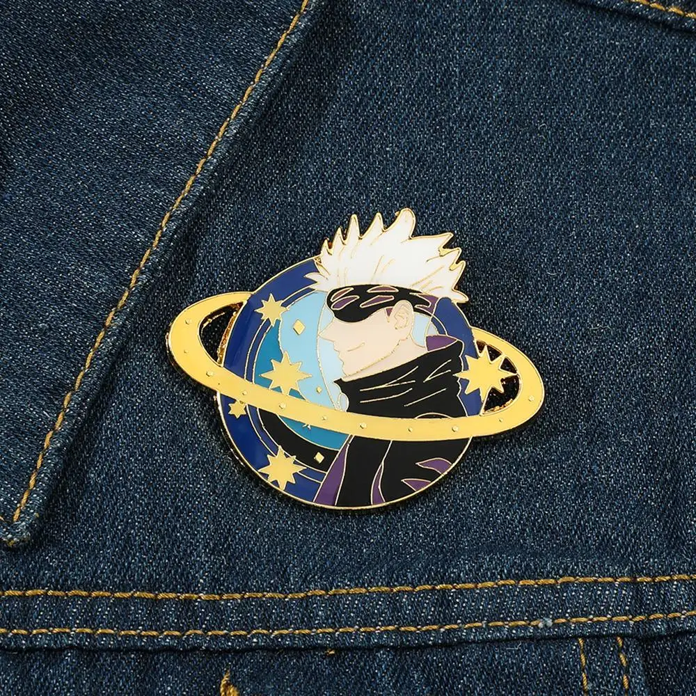 Эмалированные булавки с круглыми металлическими пуговицами в стиле аниме