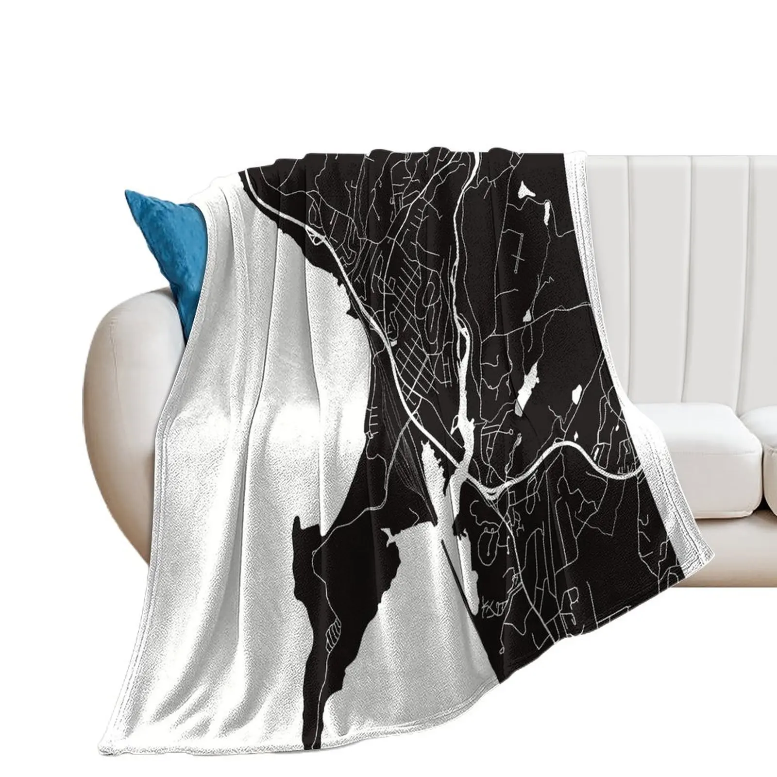 Кротон-на-Хадсон карта Нью-Йорка линия искусство плед одеяло ворсовые одеяла для