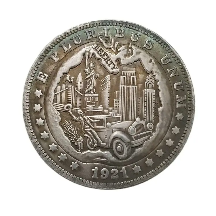 

American Hobo Morgan Dollars Silver Plated 1921 Wholesale Collectibles Craft Desktop Ornament Christmas Gifts#1003