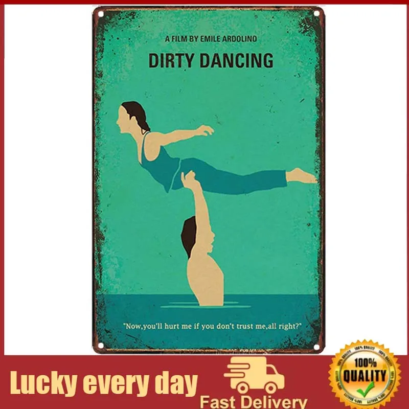 

Tin Sign Classic Movie Dirty Dancing Movie Character Poster Show Movie Wall Bar Cinema Cafe People Cave metal plate room decor