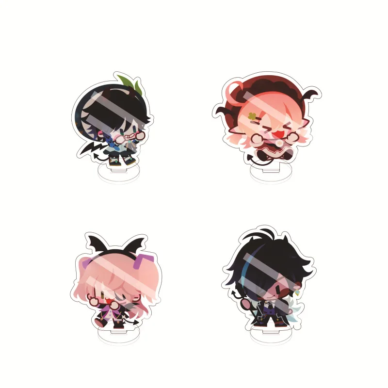 

Fashion Game Genshin Impact Model Plate Acrylic Keychain Zhongli Klee Diluc Venti Qiqi Anime Figures Base Standing Keyring
