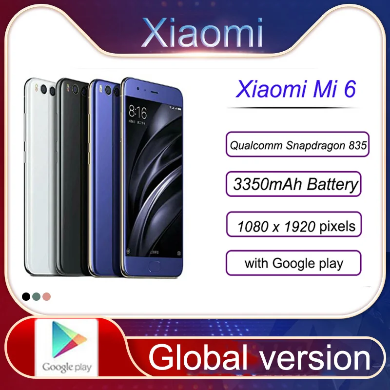 Xiaomi 6 Smartphone 5.15 Inches 1080 X 1920 Pixels Android 7.1.1 Fingerprint 3350 MAh Fast Charging Global Version Cellphone