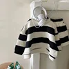 Baby Girl Boy Cotton Striped Clothes Set Hoodie and Shorts 2pcs Infant Toddler Child Tracksuit Spring Autumn Summer 1-7Y 2