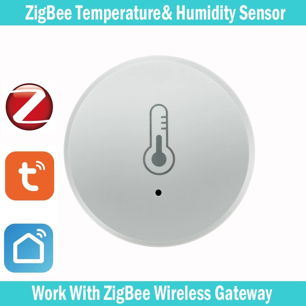 

Смарт-датчик влажности и температуры Tuya ZigBee, управление с помощью приложения Smart Life/Tuya, работает со шлюзом умного дома Alexa Google Home