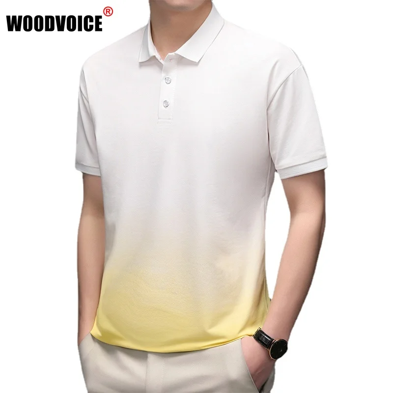 

Мужские рубашки поло, топы, мужские летние рубашки поло, цветные модные градиентные рубашки, мужские Спортивные Повседневные Дышащие рубаш...