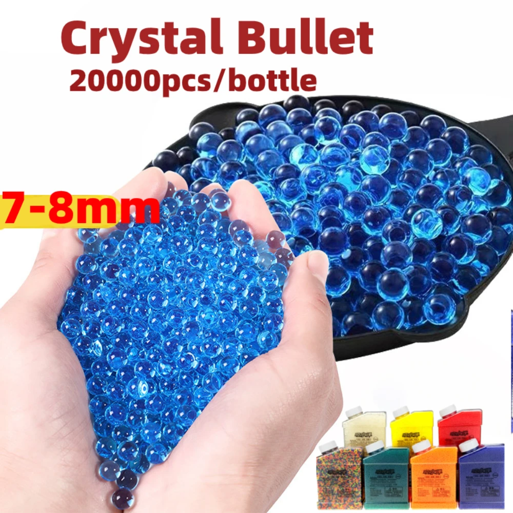 

1 Bottle & 20000 Pcs Color Crystal Soft Water Bullets Gun Toy Paintball Mud Grow Beads Balls Soil Guns Accessories Toys for Boys