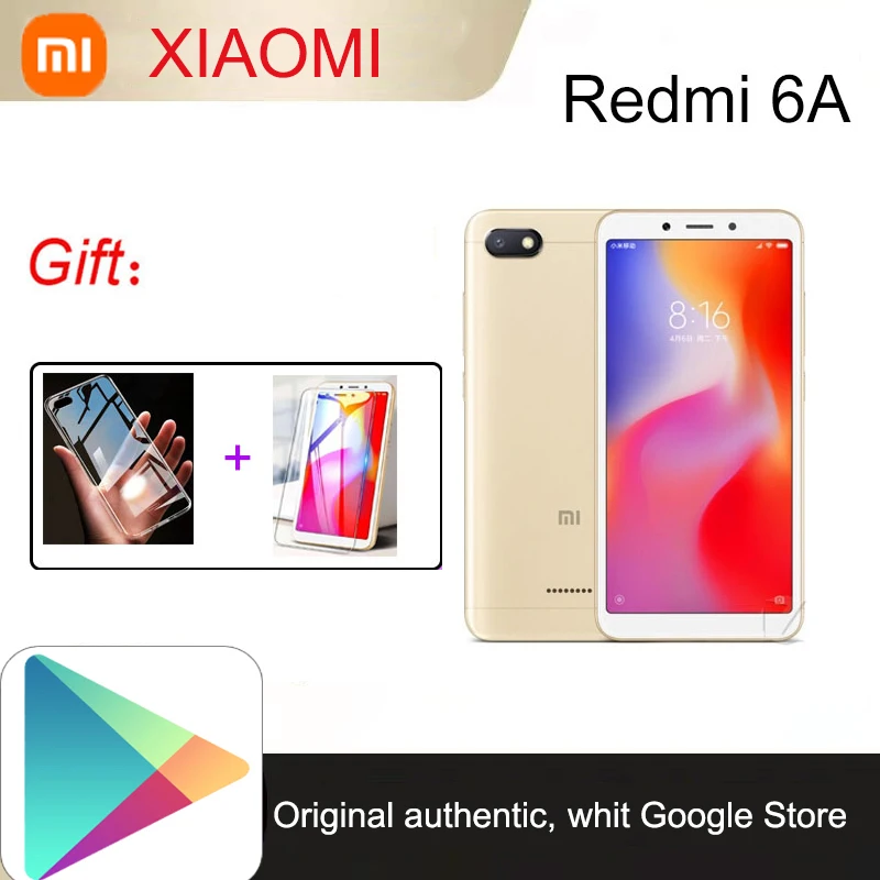 

Global version Xiaomi Redmi 6A celular Google Play Android smartphone Face Unlock instock 3G 32G