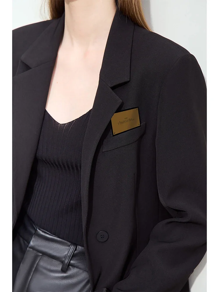 Женские блейзеры Amii в стиле минимализма Новинка осени 2024 модные Базовые куртки
