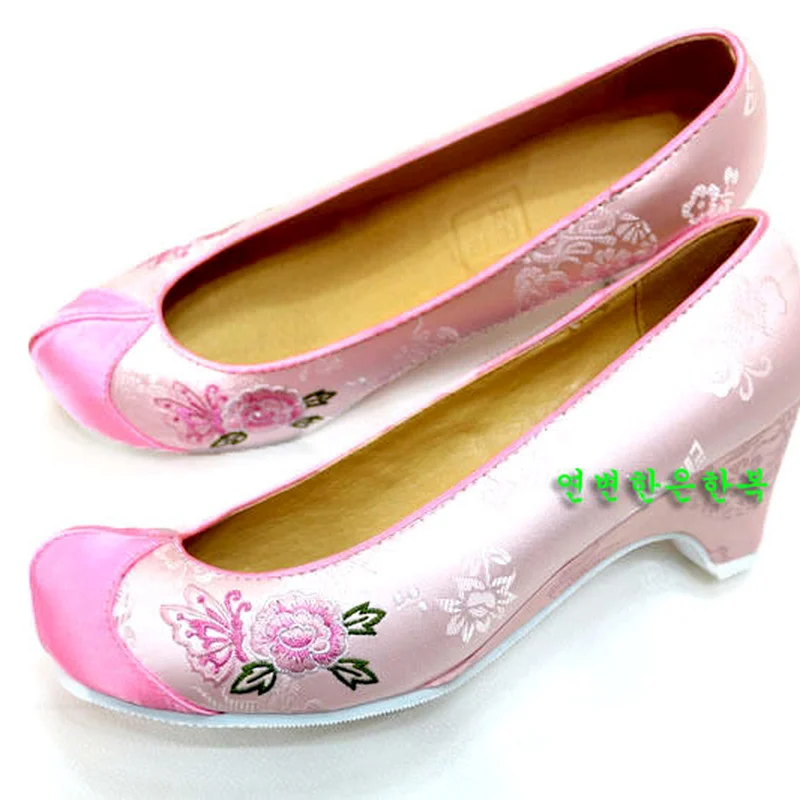 2020 New Fashion Women Hanbok Shoes 5cm High Heel Korean Traditional Shoes for Hanbok Dress Party Gift