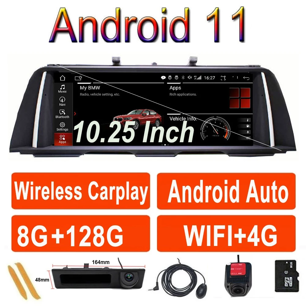 $289.93 4G Lte Android 11.0 Car Radio Stereo Multimedia Navigation Player GPS for BMW 5 Series F10 F11 2010-2016 CIC NBT System