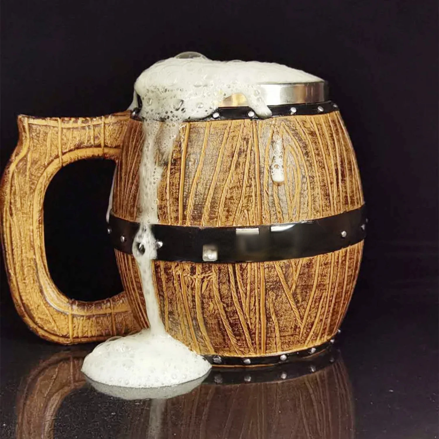 Немецкая деревянная бочка из нержавеющей стали креативная чашка для пивной