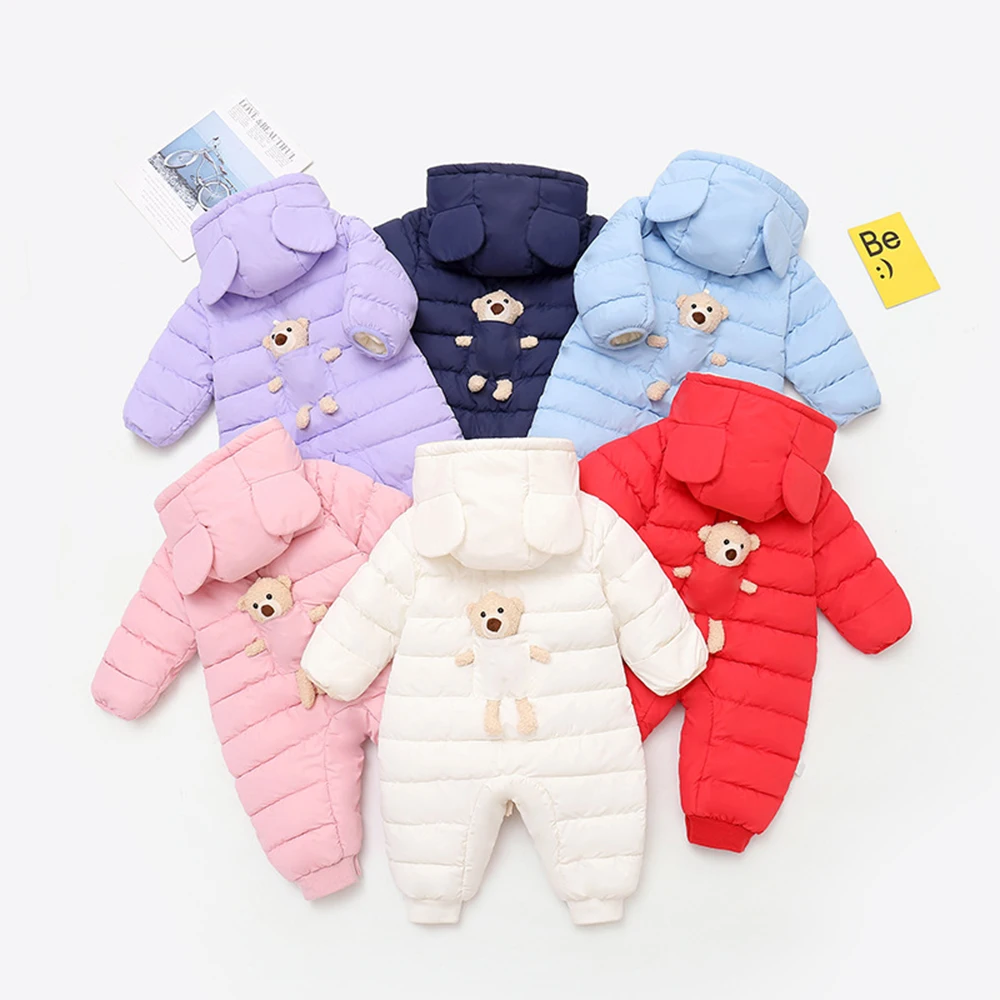 

Keelorn Одежда для новорожденных, комбинезон, утепленный хлопковый комбинезон для мальчиков и девочек, комбинезон с мультяшными медвежьими уш...