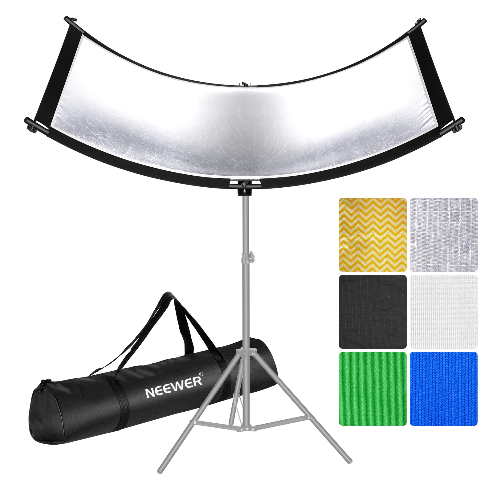 

Neewer Clamshell Light Reflector Diffuser, 66”×24” Photography Curved Lighting Reflector