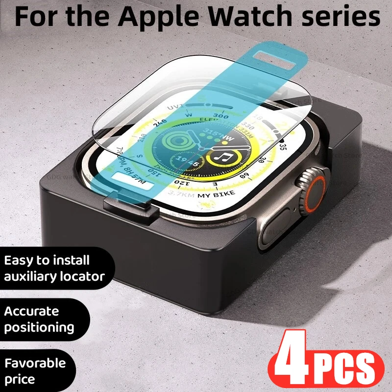 Pellicola In Ceramica 4 Pezzi Per Apple Watch Ultra 8 7 49Mm 45Mm 41Mm Pellicola Salvaschermo Per Apple Watch 6 5 9 Se 44Mm 40Mm 3 2 1 42Mm 38Mm