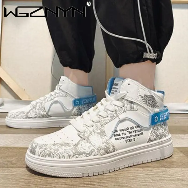 

NEW White Women's Men's Sneaker Trend High Top Platform Shoes Men 2023 Spring Autumn Designer Vulcanized Shoes Fashion Sneakers