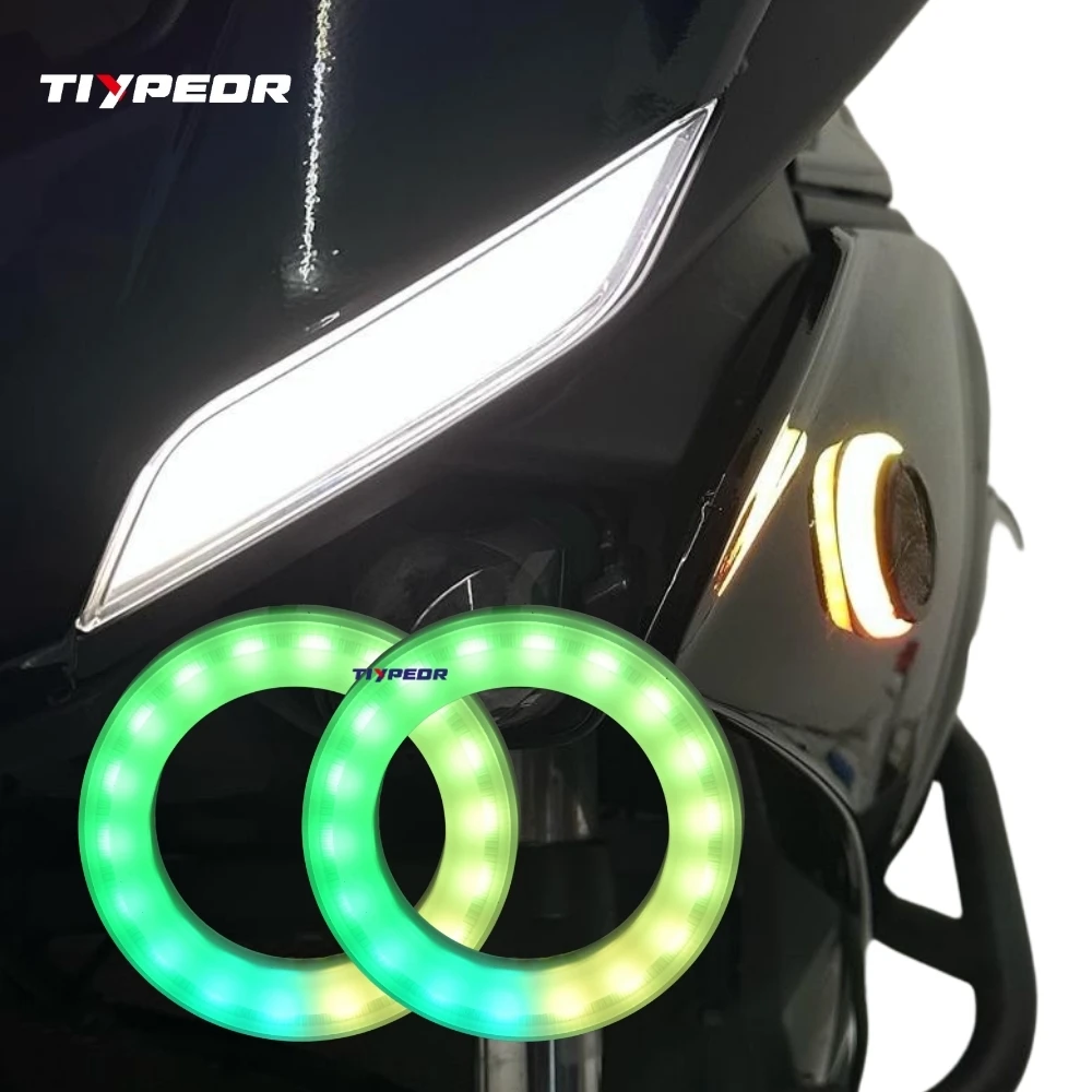 Фото Новые светодиодные кольца TIYPEOR 50 мм RGB с управлением, с крышкой, для подсветки логотипа BMW и логотипа YAMAHA №3