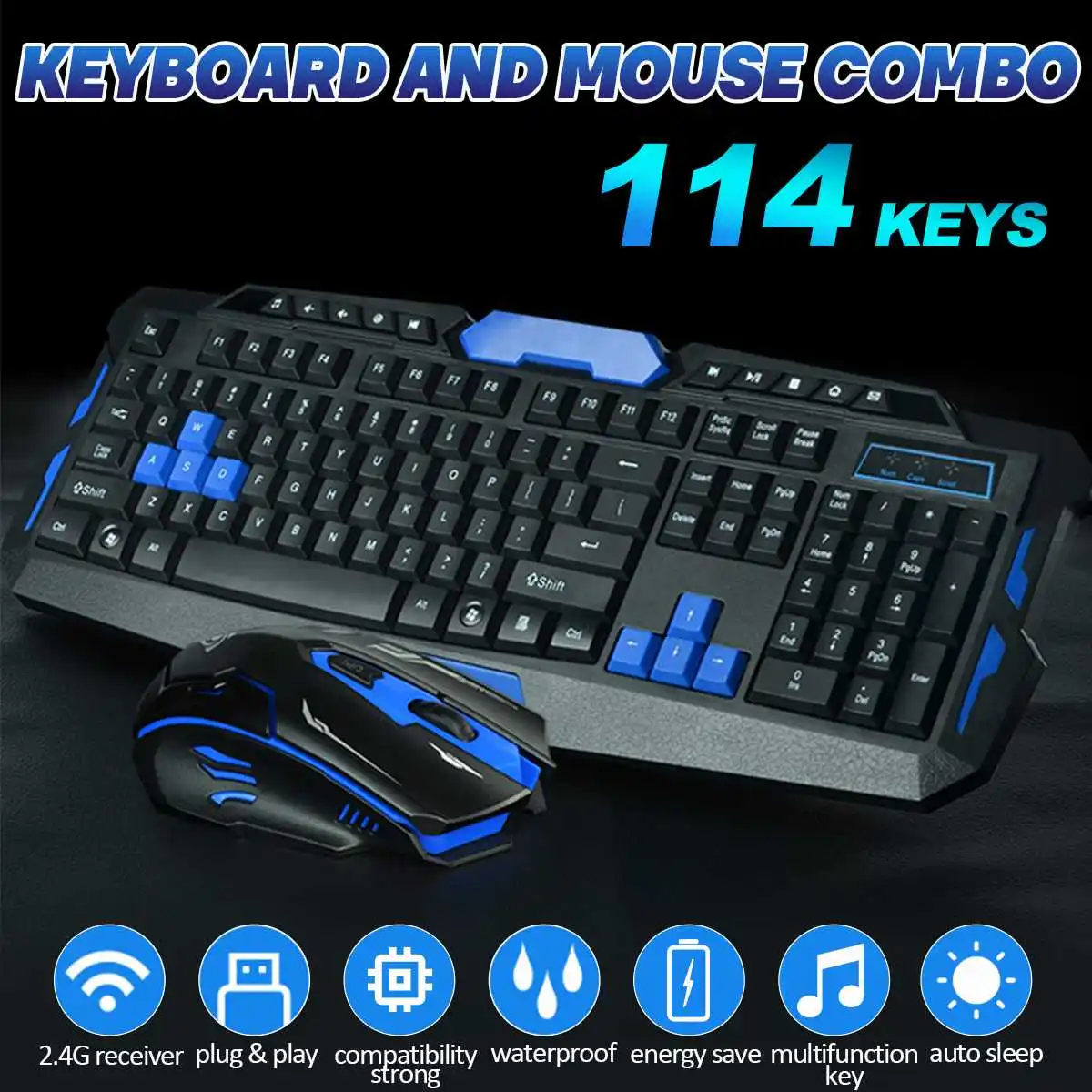 

Клавиатура HK8100 Беспроводная игровая, 1200 DPI, USB