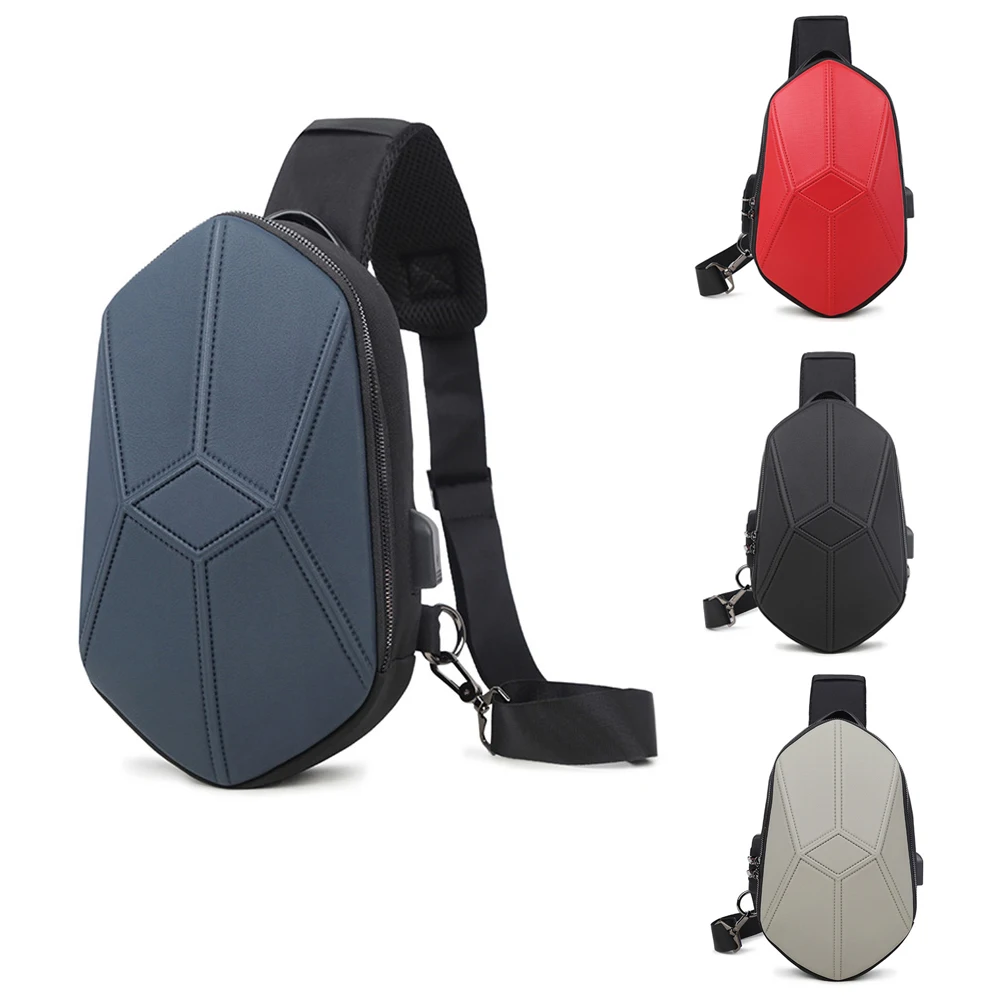 

Aliencross Chest Bag Design PVC Shoulder Bag Large Capacity Men's Casual Fashion Single Shoulder Crossbody Messenger Bag