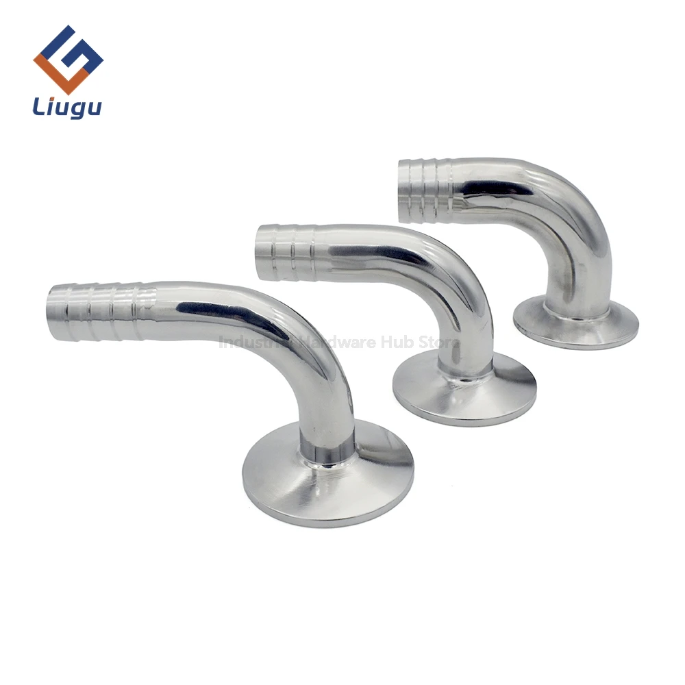 Санитарный 90-х °   Колено шланга Tri Clamp, колено из нержавеющей стали 304, 12,714161925323851-108 мм, штуцер для шланга x фитинг Tri Clamp (art.: 3920d1f1583fa) - 3920d1f1583fa