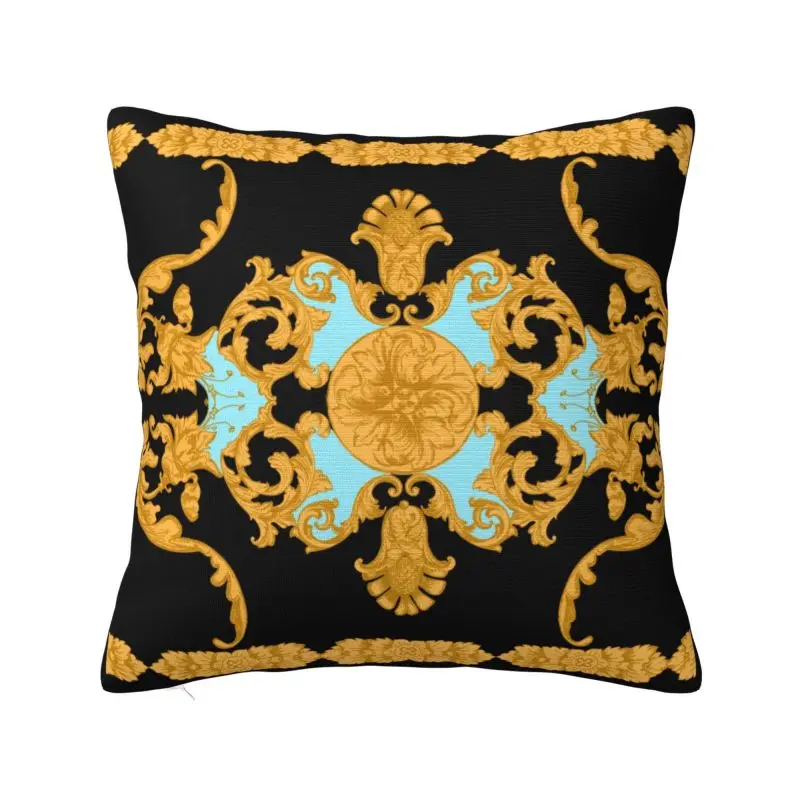 

Бесшовный узор с золотым барочным покрытием для подушки европейский цветочный чехол для подушки Чехол для автомобиля оригинальный чехол д...