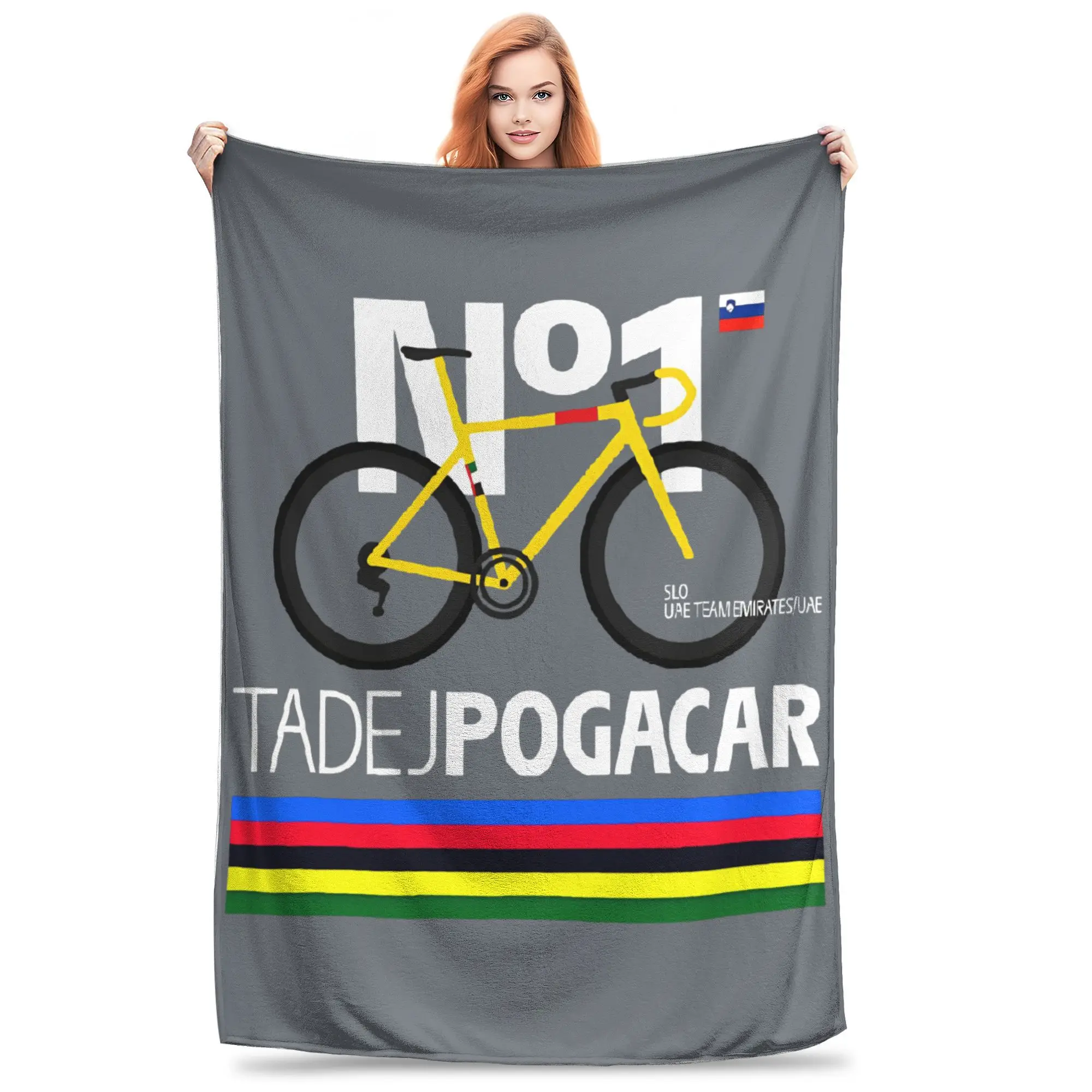 Одеяло Tadej Pogacar теплые уютные пушистые велосипедные одеяла Pogi Team Tour De France для