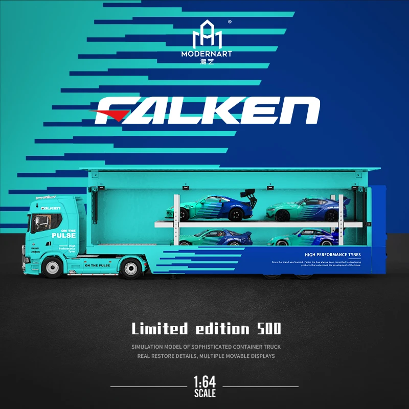 

TimeMicro ModerArt 1:64 FALKEN tractor container truck Diecast Model Car