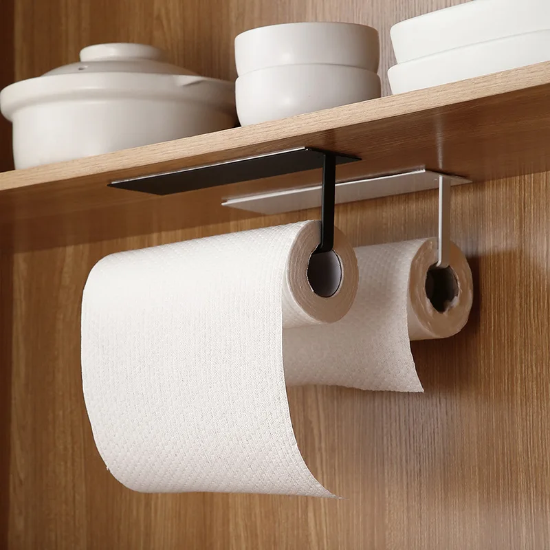 

Hot Stainless Steel Paper Towel Holder Rack Toilet Kitchen Roll Paper Holder Self-adhesive Kitchen Toliet Accessories