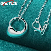 925 sterling silver round water drop pendant necklace 16 30 inch snake chain ladies party engagement wedding jewelry