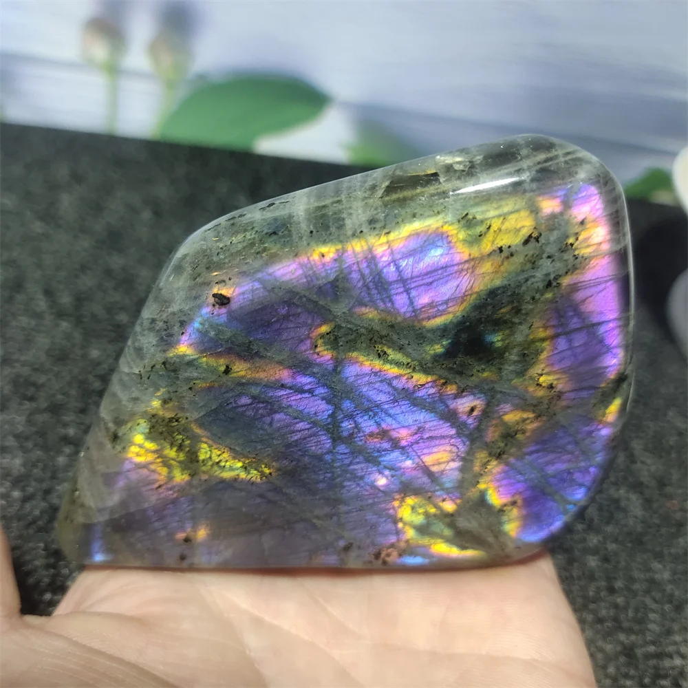 

Natural Purple Labradorite Crystal Gemstone Raw Ore Spiritual Meditation Healing Gift Stone Home Decoration
