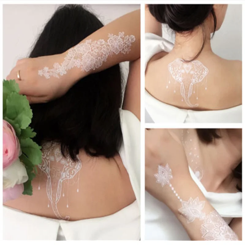 Горячая Распродажа сексуальная белая фотосессия временные тату-наклейки