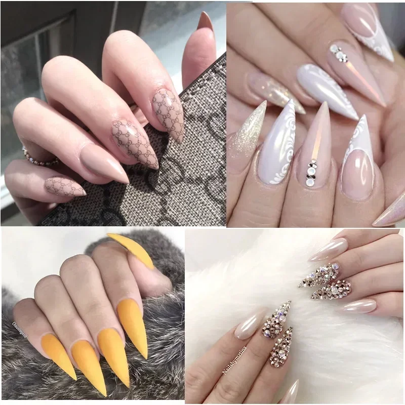 Короткие накладные ногти-полушпильки XS 500 шт. 10 размеров ногти маникюрный пресс