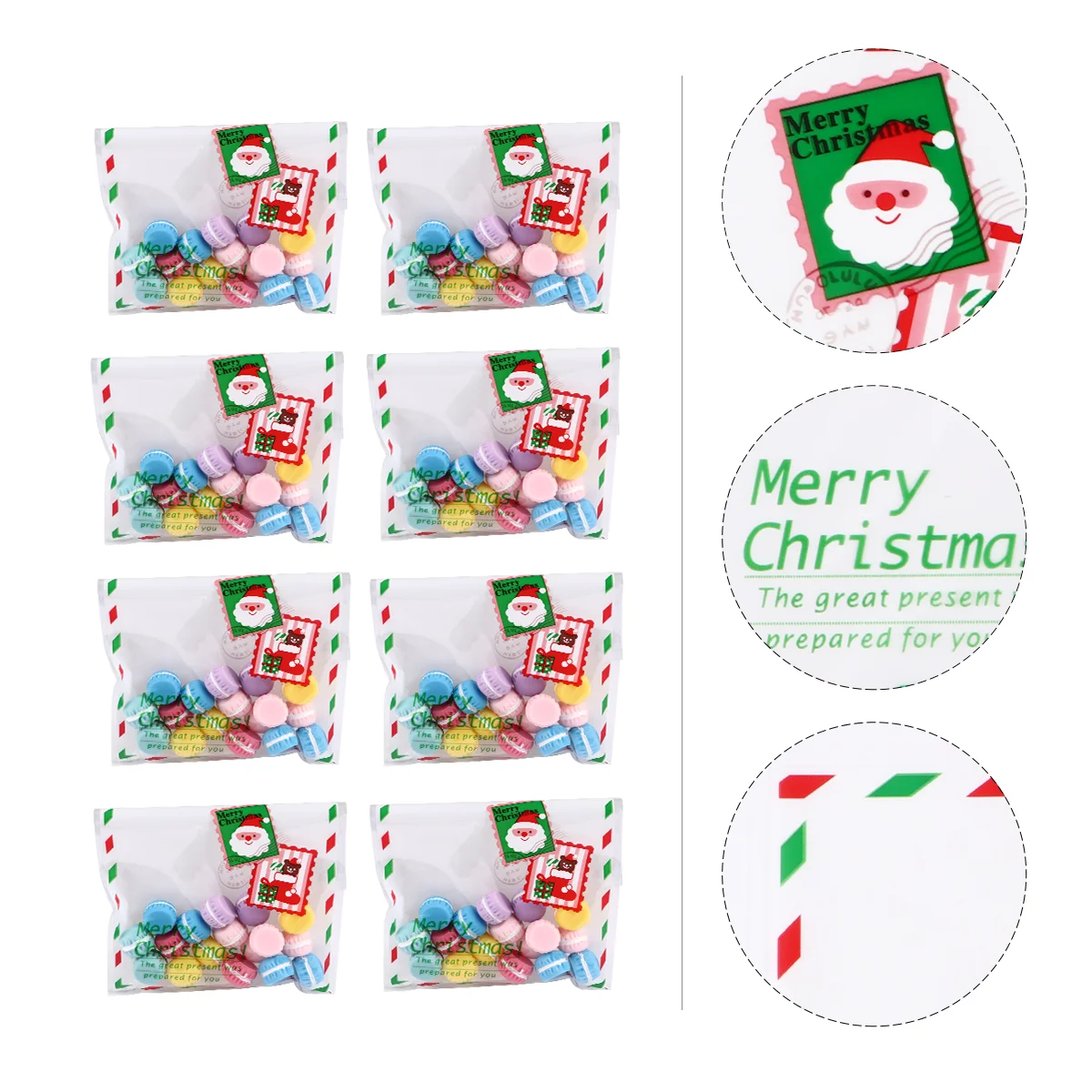 

200pcs Christmas Portable Festive Reusable Candy Bags Storage for Kids Children
