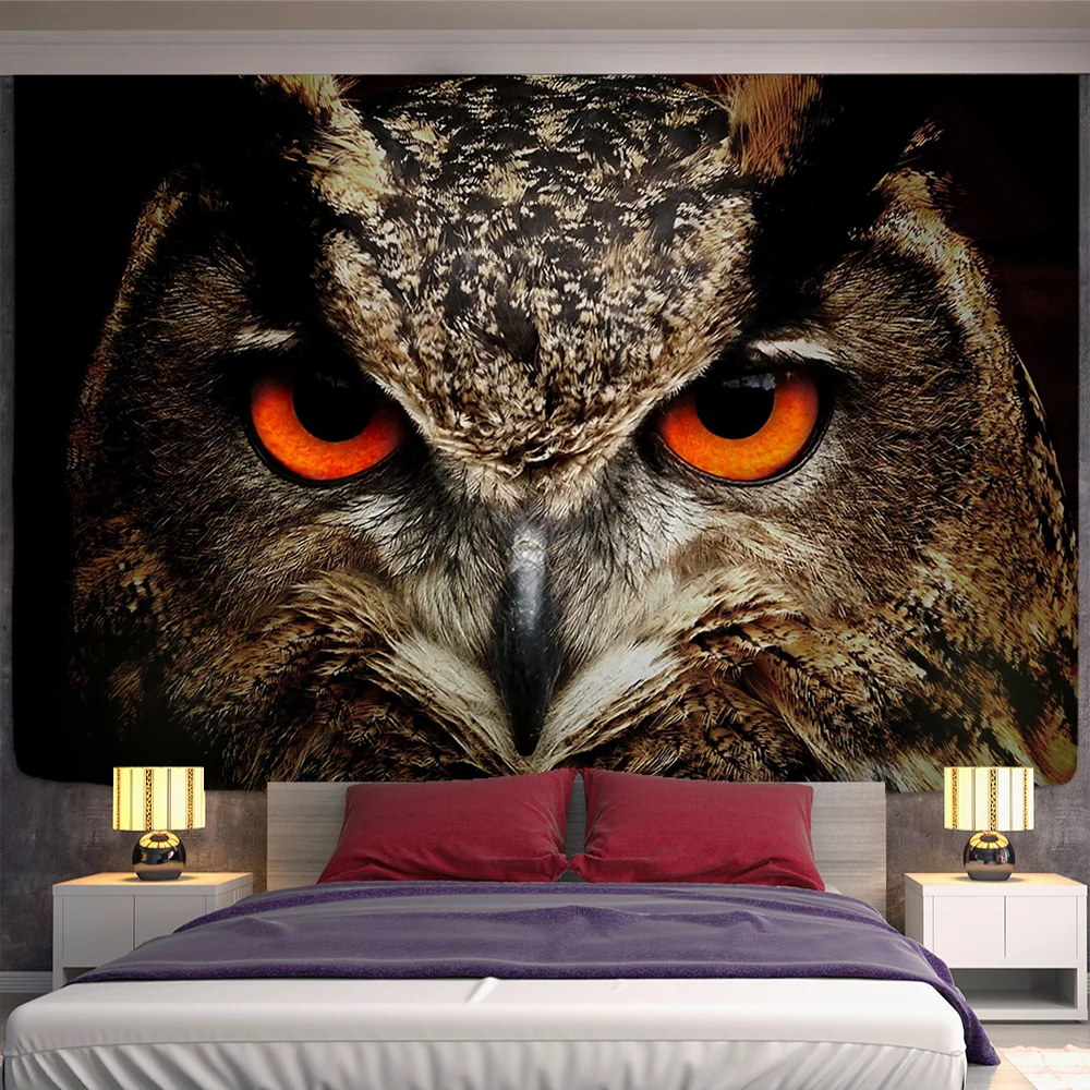 

3d Print Fashion Tapestry Psychedelic witchcraft Tapestry Wall Hanging Owl Skull Hippie Art Tapestry for Bedroom Home Decor