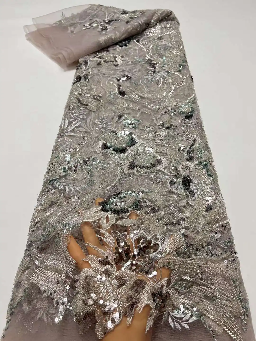 Новейшая африканская кружевная ткань с блестками 2024 Высококачественная вышивка