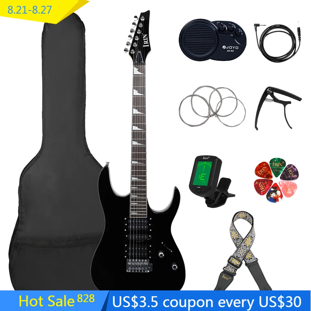 

IRIN 6 Strings 24 Frets Electric Guitar Maple Body Neck Electric Guitar Guitarra With Speaker Bag Guitar Parts & Accessory